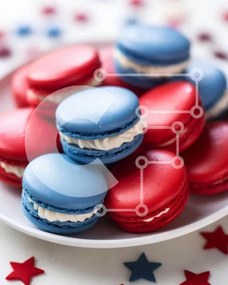 Σετ των 2 Intra Συλλεκτικό Ξύλινο Παζλ Plywood 4mm - Κόκκινα, λευκά και μπλε αμυγδαλωτά στο Patriotic Plate Σε Ξύλινο Κουτί - Διαστάσεις: 10x10 cm – 25 κομμάτια