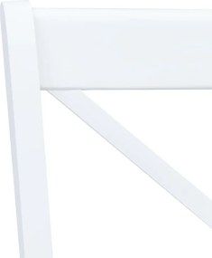 vidaXL Σετ Τραπεζαρίας 5 τεμ. Λευκό/Καφέ Μασίφ Ξύλο Καουτσουκόδεντρου
