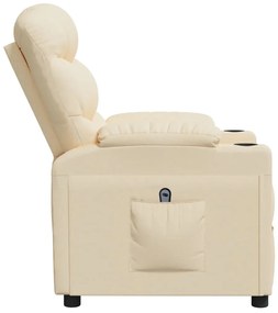 vidaXL Πολυθρόνα με Ανύψωση Κρεμ Υφασμάτινη