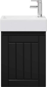 vidaXL Μονάδα μπάνιου με βρύση Μαύρο 45,5 x 25,5 x 84 εκ