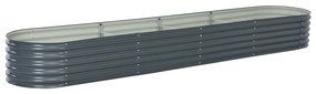 vidaXL Ζαρντινιέρα Υπερυψωμένη Γκρι 400x80x44 εκ. Γαλβανισμ. Χάλυβας