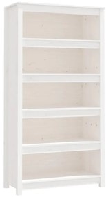 vidaXL Βιβλιοθήκη Λευκή 80x35x154 εκ. από Μασίφ Ξύλο Πεύκου
