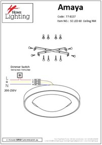 SE LED 60 AMAYA CEILING NICKEL MAT Δ3