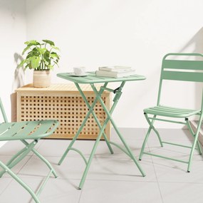 vidaXL Πτυσσόμενο Τραπέζι Κήπου Μέντα 55x55x73 εκ. από Ατσάλι
