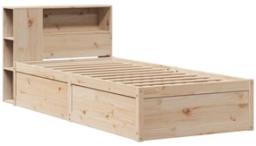 vidaXL Σκελετός Κρεβατιού Χωρίς Στρώμα 75x190 εκ Μασίφ Ξύλο Πεύκου