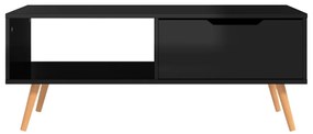 vidaXL Τραπεζάκι Σαλονιού Γυαλιστερό Μαύρο 100x49,5x43 εκ. Επ Ξύλο
