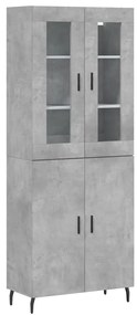 vidaXL Ντουλάπι Γκρι Σκυροδέματος 69,5x34x180 εκ. Επεξεργασμένο Ξύλο