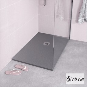 Sirene Slate 80x140 S14080 - Παραλληλόγραμμη ντουζιέρα μαρμάρινη - Λευκό Ματ