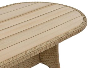 Τραπέζι Keir rattan-αλουμίνιο καφέ 180x90x72εκ