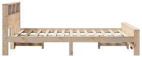 vidaXL Σκελετός Κρεβατιού Καφέ 140 x 190 cm Μασίφ ξύλο πεύκου