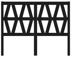 Κεφαλάρι Κρεβατιού Μαύρο 126 x 4 x 100 εκ. Μασίφ Ξύλο Πεύκου - Μαύρο