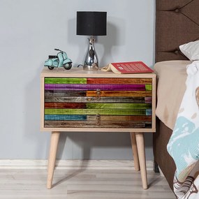 Κομοδίνο Soho Megapap χρώμα sonoma 60x40x61εκ.