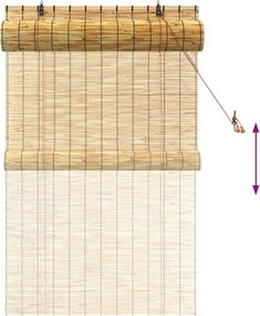 vidaXL Ρόλερ (στόρι) Φυσικό 100 x 160 cm Καλάμι
