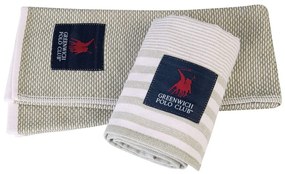 Πετσέτες Κουζίνας 2707 (Σετ 2τμχ) Green-White Greenwich Polo Club 40x60cm 100% Cotton