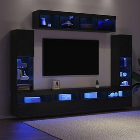 vidaXL Σετ επίπλου τηλεόρασης 6 τμχ. Μαύρη δρυς Επεξεργασμένο ξύλο