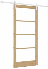vidaXL Συρόμενη Πόρτα ORKDAL Καφέ 93 x 202 cm Μασίφ ξύλο πεύκου
