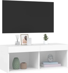 vidaXL Έπιπλο Τηλεόρασης με LED Λευκό 80 x 30 x 30 εκ.