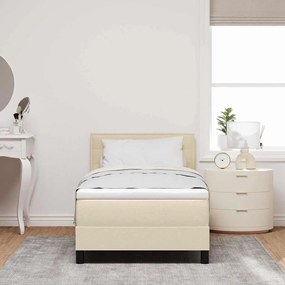vidaXL Κρεβάτι box spring με στρώμα με στρώμα Κρεμ 100 x 200 cm ύφασμα