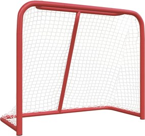 vidaXL Τέρμα Χόκεϊ Κόκκινο και Λευκό 183 x 71 x 122 εκ. από Πολυεστέρα