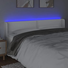 Κεφαλάρι Κρεβατιού LED Λευκό 183x16x78/88 εκ. Συνθετ. Δέρμα 3123199