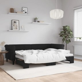 vidaXL Καναπές Κρεβάτι Συρόμενος Μαύρος 80 x 200 εκ. Βελούδινος