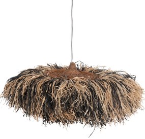 ΦΩΤΙΣΤΙΚΟ ΟΡΟΦΗΣ ORDEM HM4715 ΚΑΠΕΛΟ ΙΝΕΣ SISAL &amp; ΜΠΑΝΑΝΑΣ-ΜΑΥΡΟ &amp; ΦΥΣΙΚΟ Φ75εκ