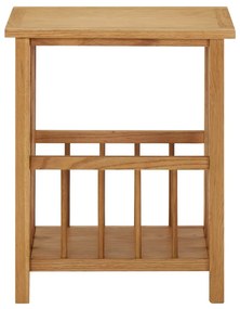 vidaXL Τραπεζάκι με Θήκη Περιοδικών 45 x 35 x 55 εκ. Μασίφ Ξύλο Δρυός