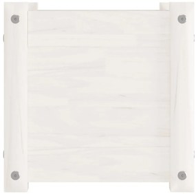 vidaXL Ζαρντινιέρα Λευκή 31 x 31 x 31 εκ. από Μασίφ Ξύλο Πεύκου