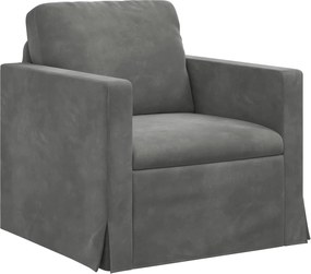 vidaXL Καναπές 2 pcs Σκούρο Γκρι