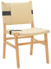 Intrahome Καρέκλα Julien Intrahome rubberwood και επένδυση με σχοινί σε φυσικό-μαύρο χρώμα 61x54x85εκ | SKU: INTRAPA-374111147