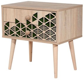 Κομοδίνο Two 869VEL3508 60x40x61cm Oak-Green
