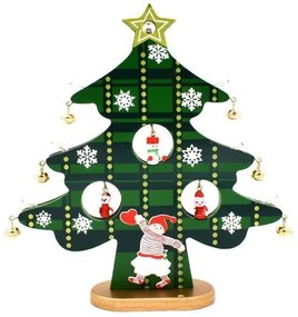Ξύλινο Στολίδι Χριστουγεννιάτικο Δέντρο με Αστέρι &amp; Λαμπάκια - Christmas tree deco-290069-190802