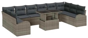 vidaXL Σετ Καναπέ Κήπου με μαξιλάρι 11 pcs Γκρι 100 x 55 x 73 εκ