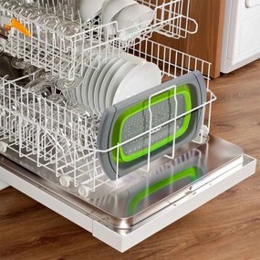 Πτυσσόμενο Πλαστικό Σουρωτήρι Κουζίνας 60x26cm - Πράσινο