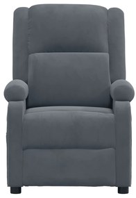 vidaXL Πολυθρόνα Μασάζ Σκούρο Γκρι Βελούδινη
