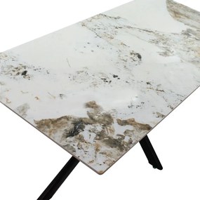 ΤΡΑΠΕΖΙ BETHAN PAKOWORLD SINTERED STONE ΛΕΥΚΟ ΜΑΡΜΑΡΟΥ-ΜΑΥΡΟ 180X90X75ΕΚ