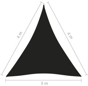 Πανί Σκίασης Τρίγωνο Μαύρο 3 x 4 x 4 μ. από Ύφασμα Oxford - Μαύρο