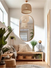 Stewehome Διακοσμητικός καθρέφτης τοίχου MDF οβάλ 90x50 cm