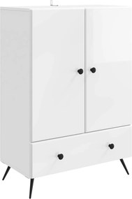 vidaXL Πλαϊνό γραφείο Γυαλιστερό Λευκό 66 x 34,5 x 95 εκ.