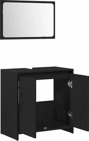 vidaXL Ντουλάπι Μπάνιου Μαύρη Οξυά 60 x 33 x 60 εκ Επεξεργασμένο ξύλο