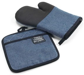 Γάντι + Πιάστρα Κουζίνας Neoprene (Σετ) L-C Harold Bleu 1756647