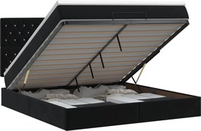 vidaXL Κρεβάτι Ottoman με στρώμα Μαύρο 140 x 190 cm Βελούδο