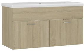 vidaXL Ντουλάπι Μπάνιου με Νιπτήρα Sonoma Δρυς από Επεξ. Ξύλο