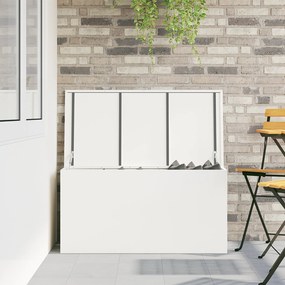 vidaXL Κουτί αποθήκευσης εξωτερικών χώρων Λευκό 100 x 50.5 x 50 εκ.