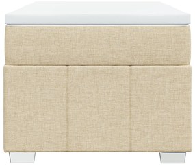 vidaXL Κρεβάτι Boxspring με Στρώμα Κρεμ 90x190 εκ.Υφασμάτινο