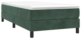 vidaXL Κρεβάτι Boxspring με Στρώμα Σκούρο Πράσινο 80x200 εκ. Βελούδινο