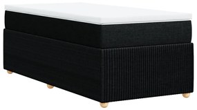 vidaXL Κρεβάτι Boxspring με Στρώμα Μαύρο 90x190 εκ.Υφασμάτινο