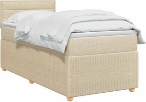 vidaXL Κρεβάτι box spring με στρώμα Κρεμ 80 x 200 cm Ύφασμα