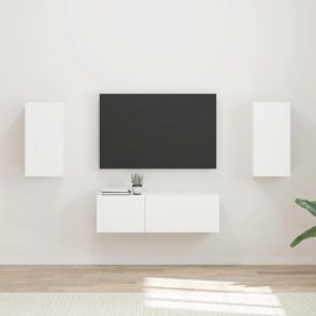 vidaXL Σετ τοίχου για τηλεόραση 4 pcs Λευκό Επεξεργασμένο ξύλο