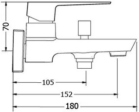 Μπαταρία λουτρού Modea Pietra